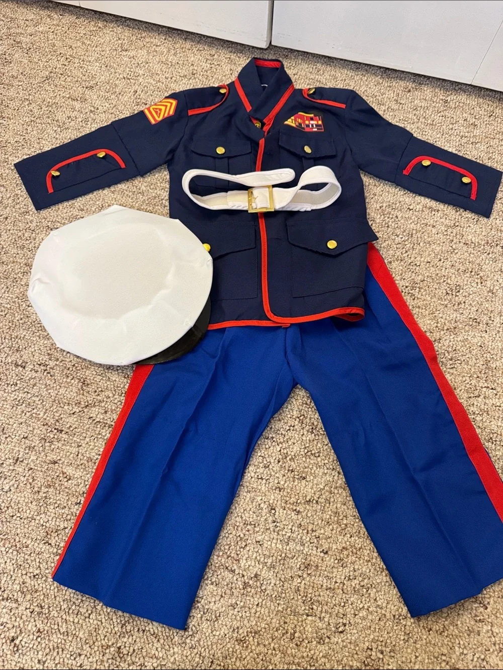 Marine Dress Blue Kids Costume - Black & Blue